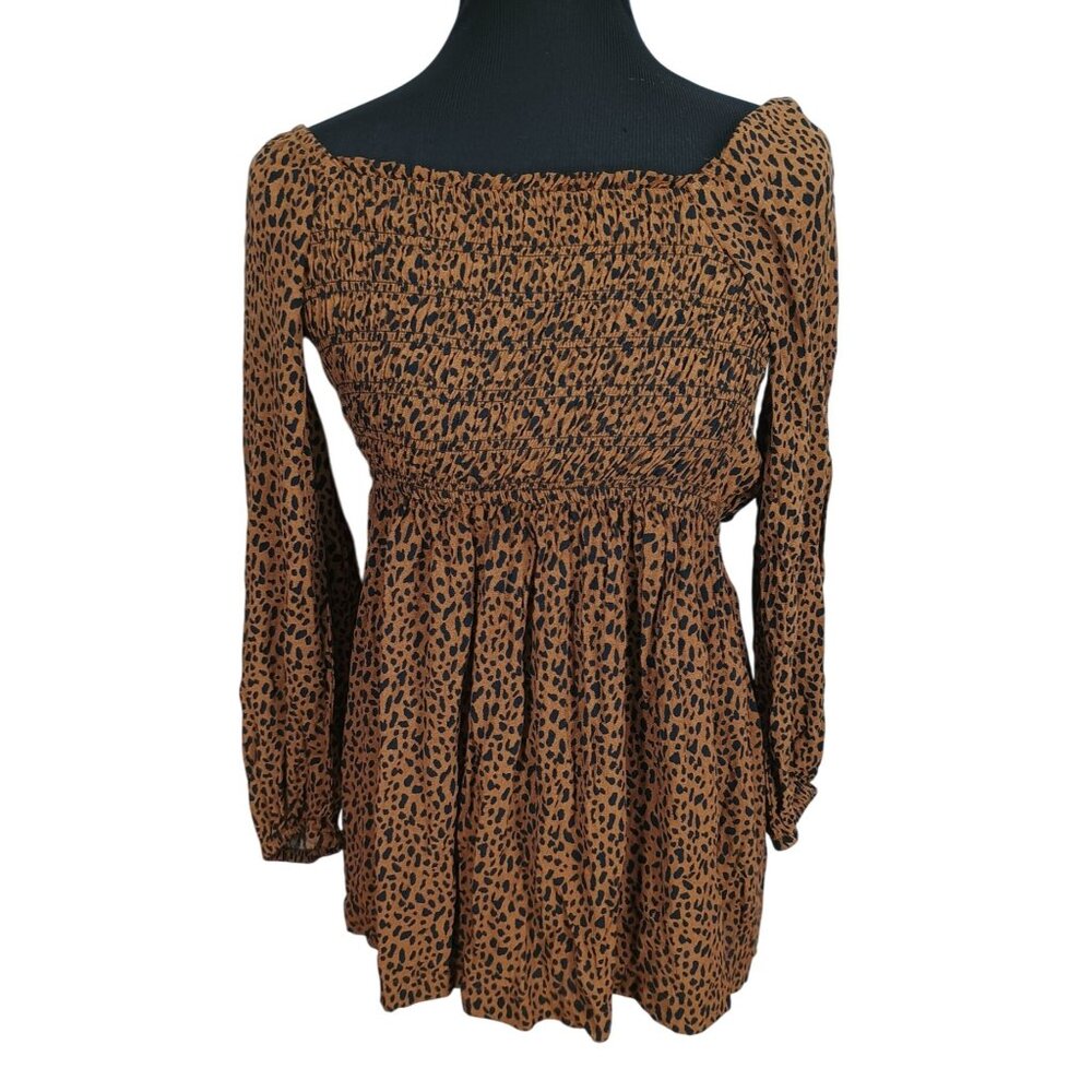 Gap Teen Animal Print Long-Sleeve Dress Size 10 -‎ EcoVero Fabric